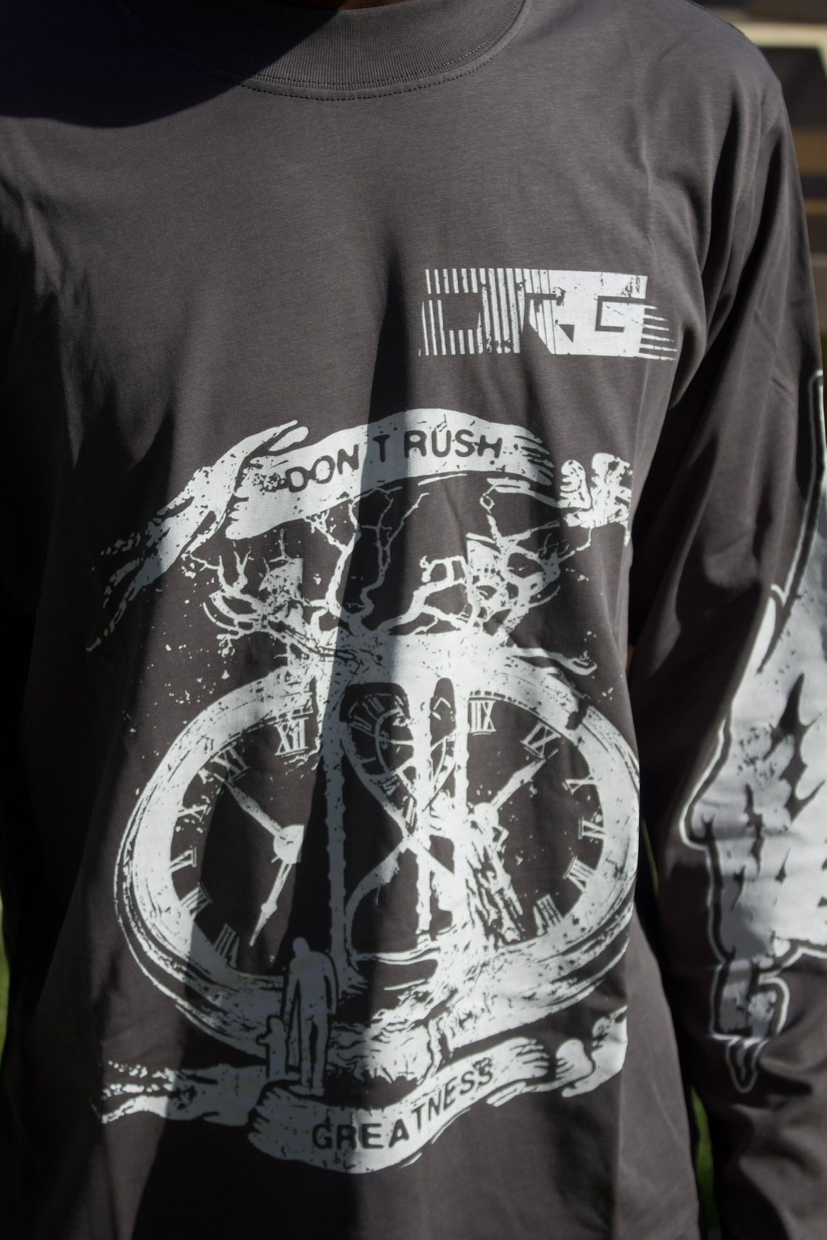 Graphic long sleeve T-shirt (grey)