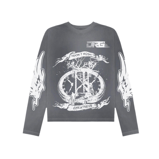 Graphic long sleeve T-shirt (grey)